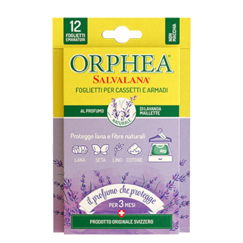 Опаковка на Orphea Drawers and Wardrobe Strips Lavender Maillette с лого и информация.