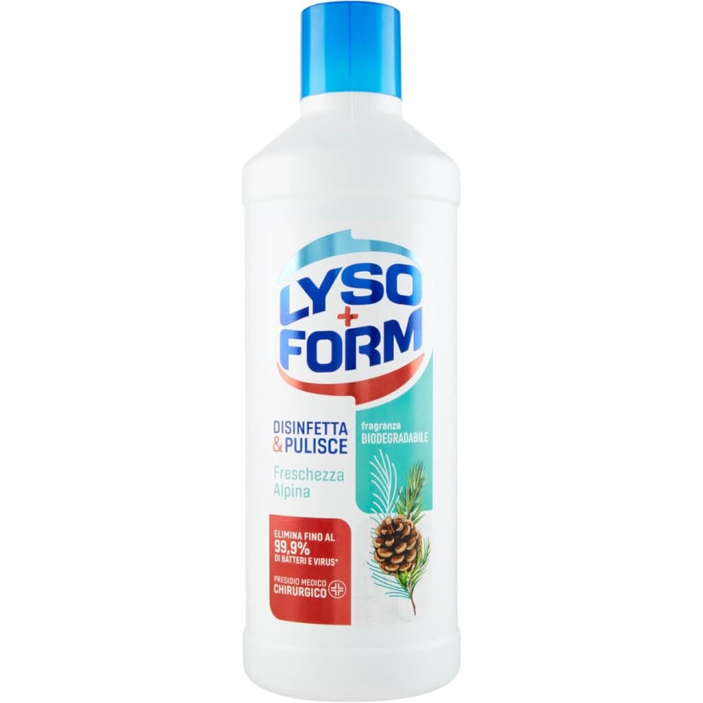 Опаковка на Lysoform Detersivo Pavimenti Freschezza Alpina 1100 мл
