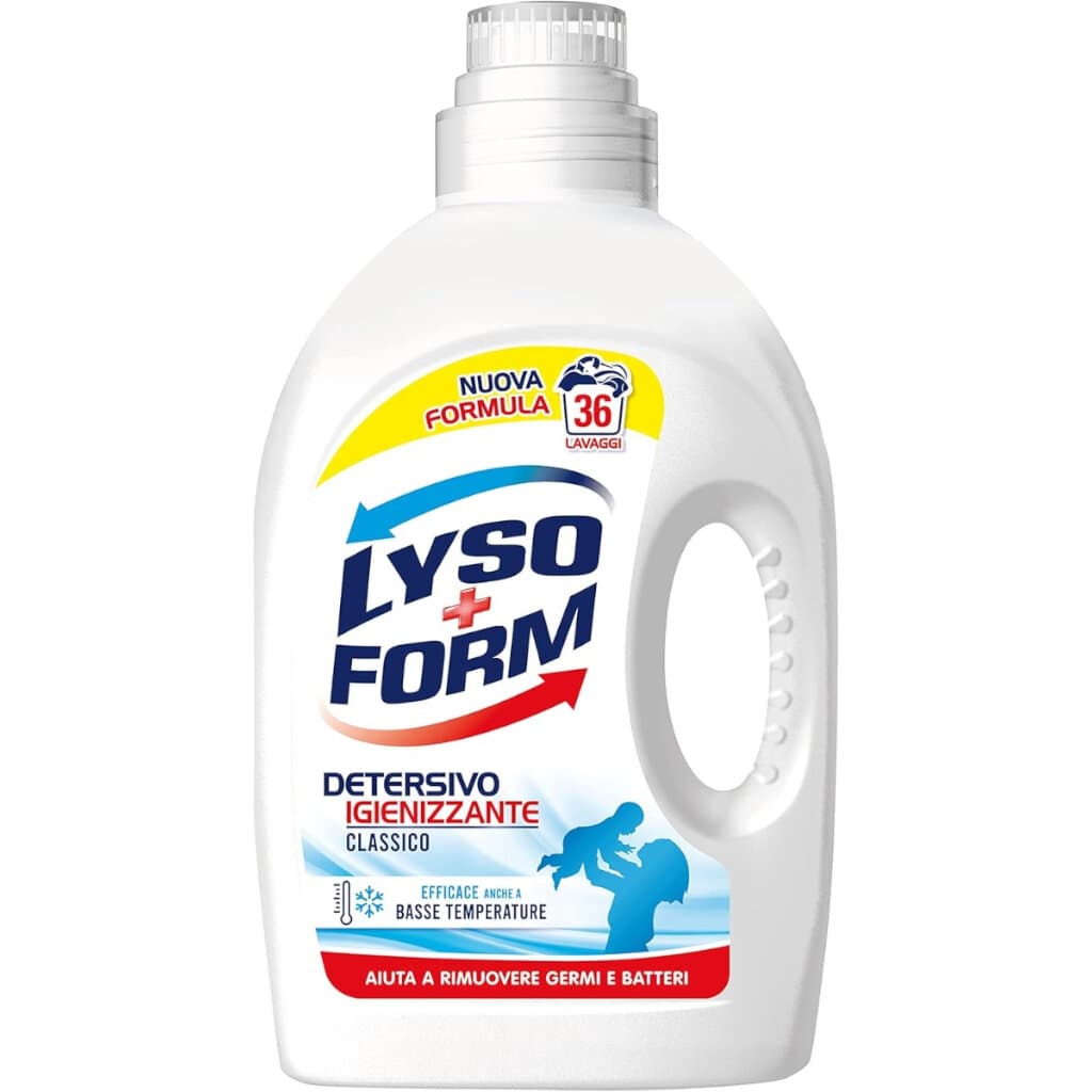 Опаковка на Lysoform Detersivo Igienizzante 36 пранета или 1.625 л