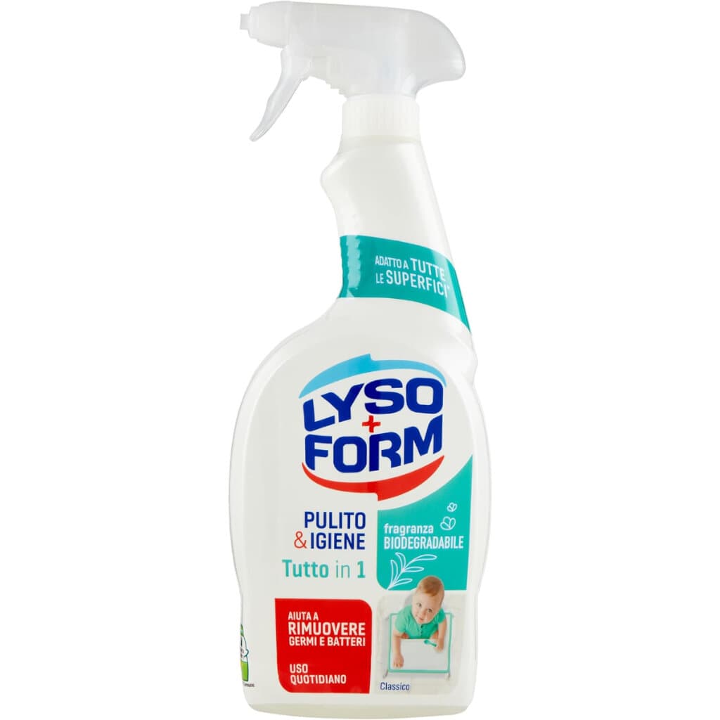 Опаковка на Lysoform Disinfettante Superfici Biodegradabile Quotidiano (700ml).