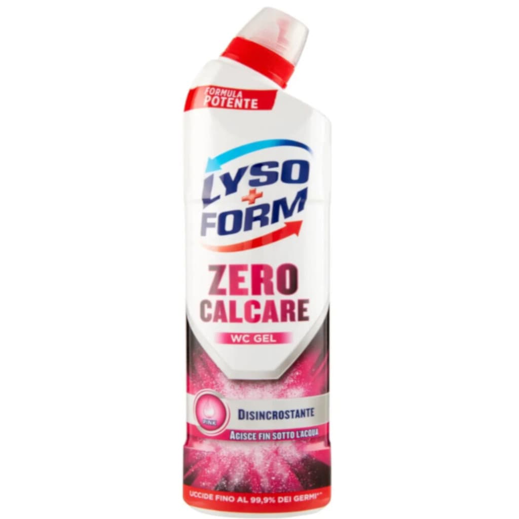 Опаковка на Lysoform Zero Calcare WC Гел Розов (750 мл).