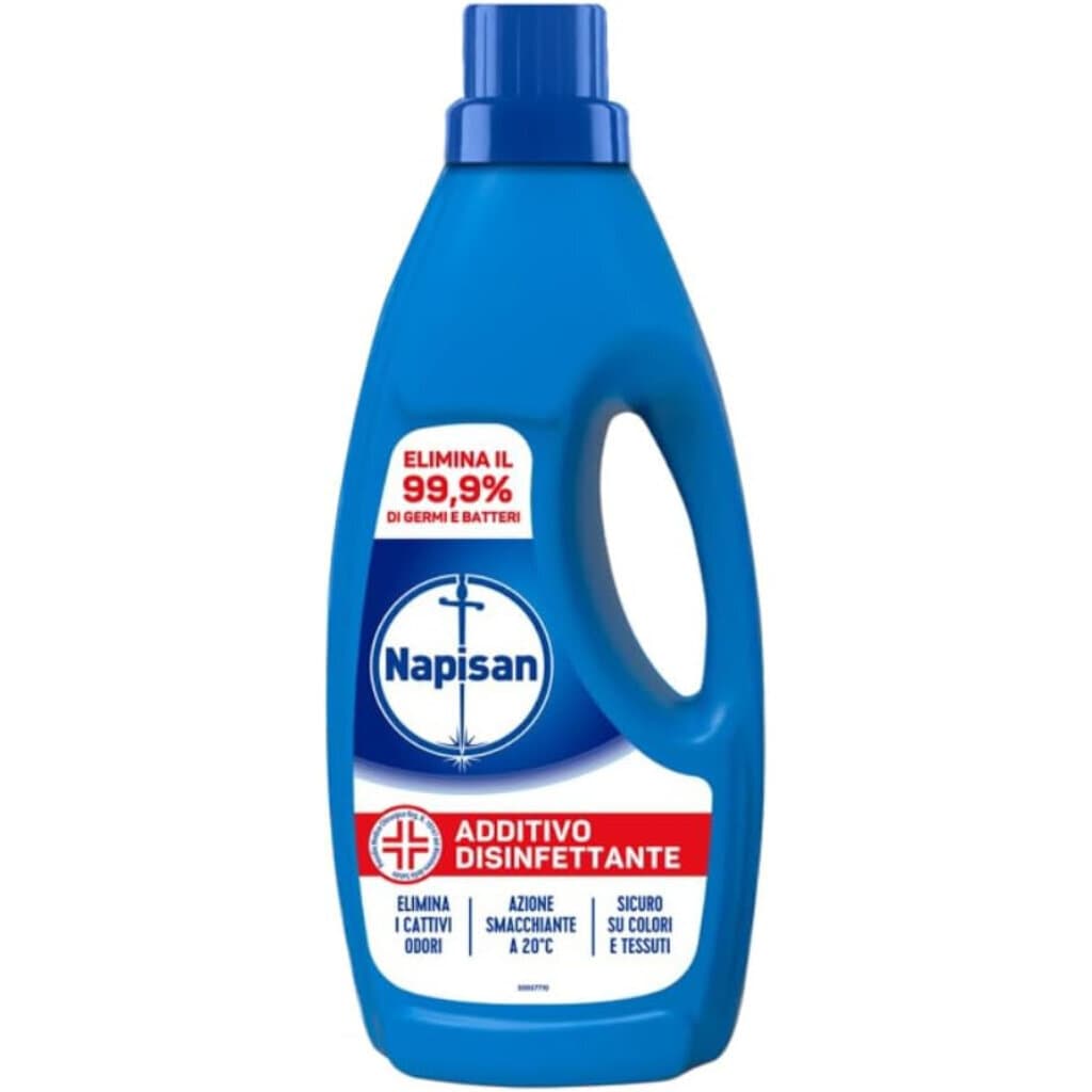 Napisan Additivo Liquido Disinfettante Classico – Течен дезинфектант за пране – Предна част на опаковката.