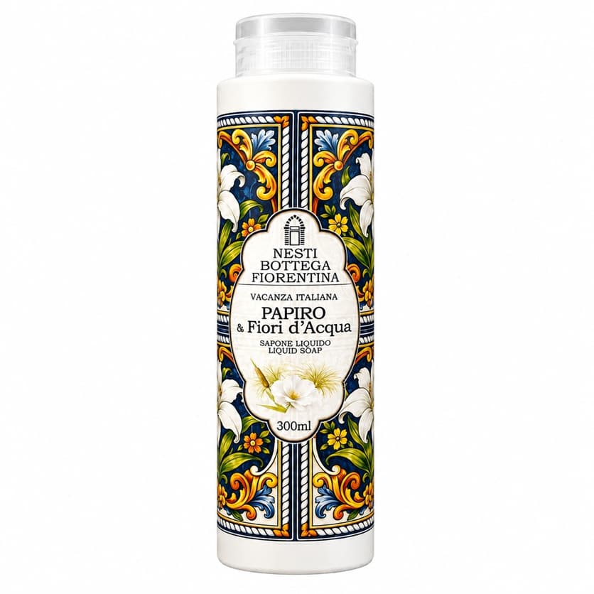 Nesti Bottega Fiorentina Papiro & Fiori d’Acqua течен сапун за ръце и тяло с хамамелис и водно-флорален аромат 300 мл