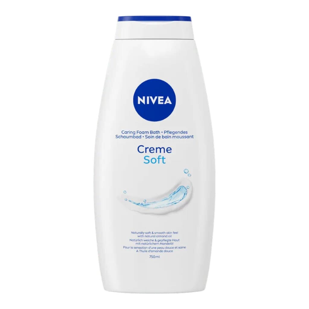NIVEA Душ гел Creme Soft 250 мл – Предна страна на опаковката с дизайн и логото на NIVEA.