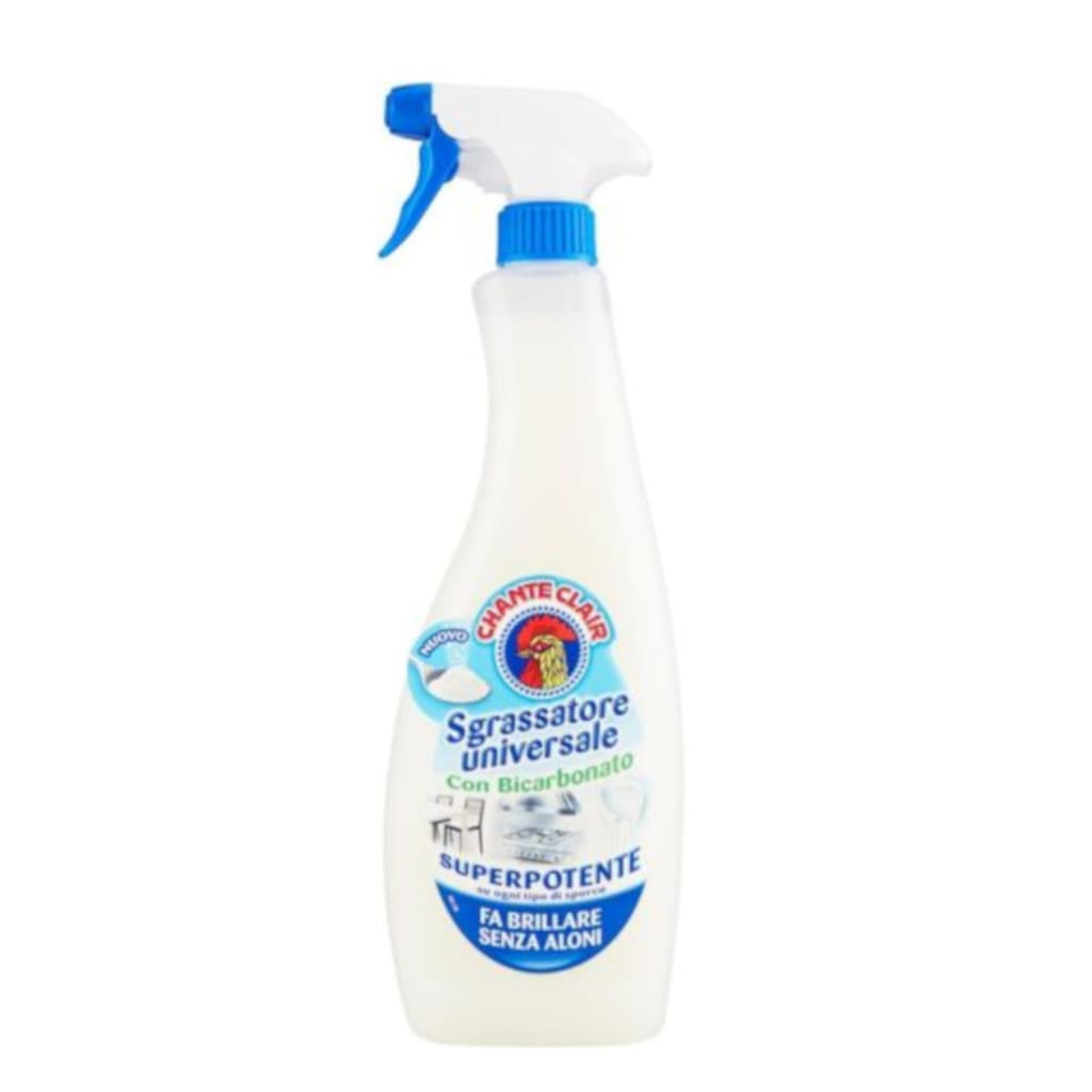 Chanteclair Sgrassatore Universale con Bicarbonato в опаковка с пулверизатор, показваща предната страна с основна информация.