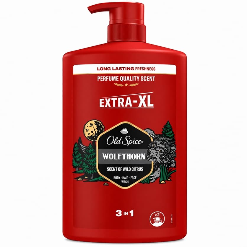 Old Spice Wolfthorn Extra XL 3 в 1 душ гел за тяло, коса и лице 1 л с помпа