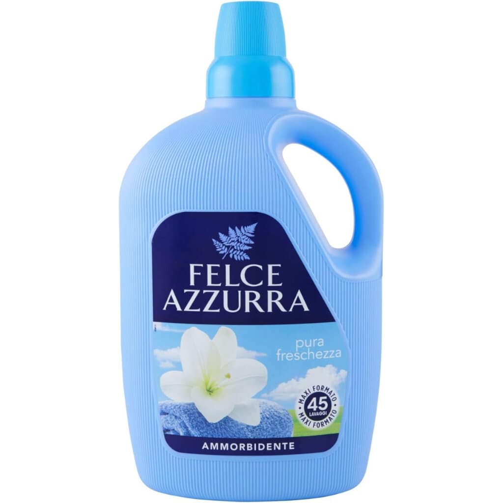 Felce Azzurra Омекотител за пране – Чиста свежест – 3 л – Преден изглед на опаковката.