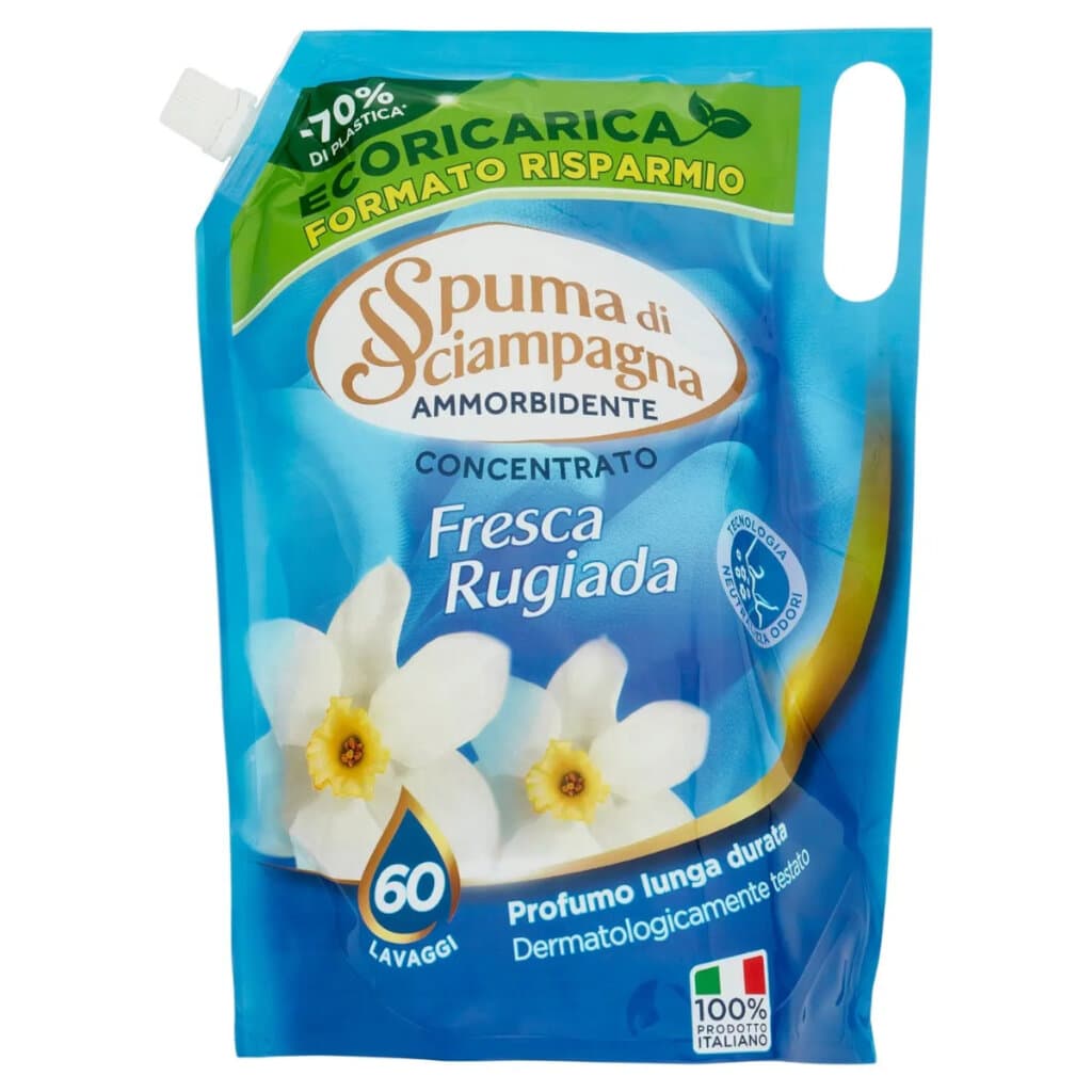 Spuma di Sciampagna омекотител Свежа Бяла Роза Concentrato Fresca Rugiada – Предна част на опаковката.