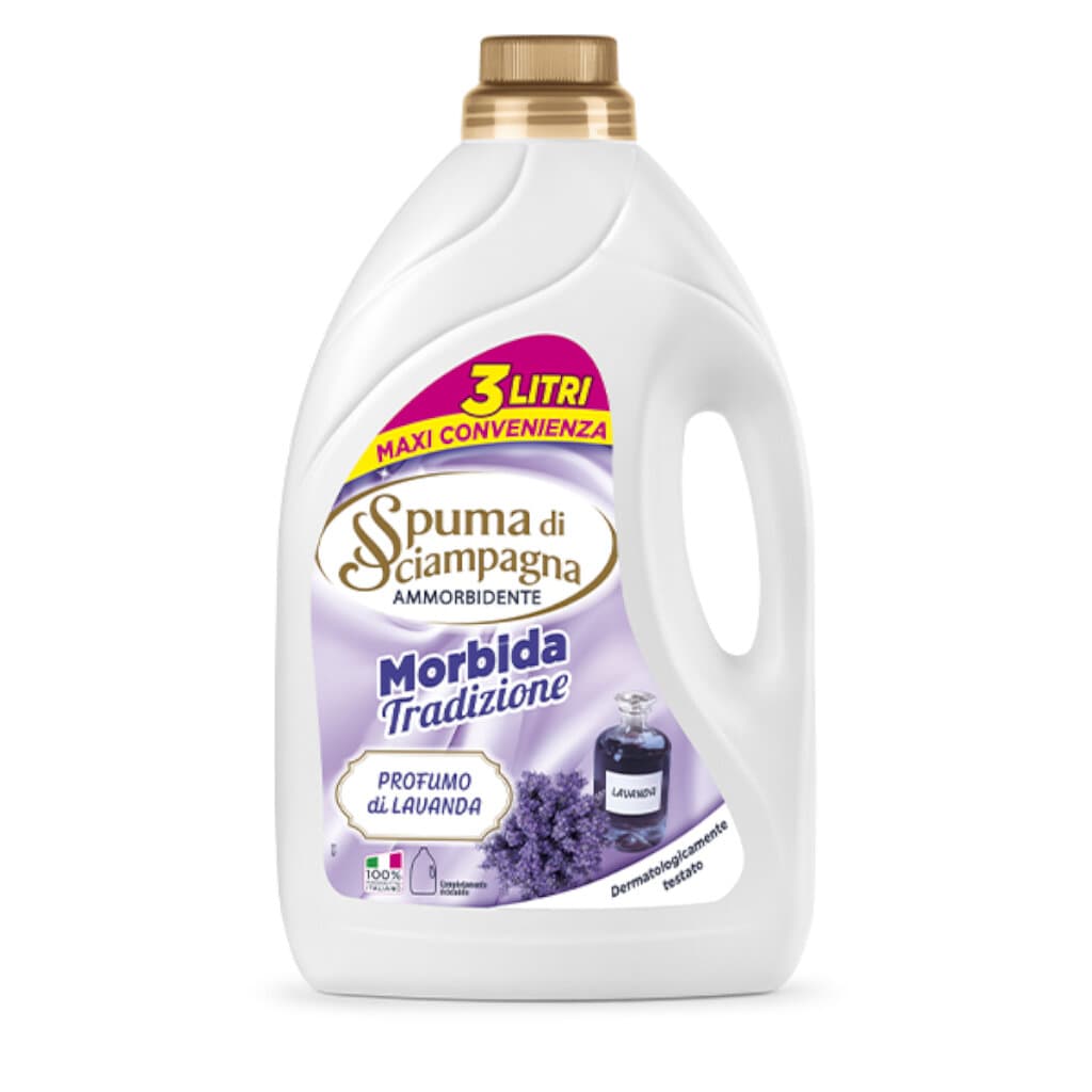 Ammorbidente “Morbida Tradizione” Lavanda – предна опаковка на омекотител с лавандулов аромат.