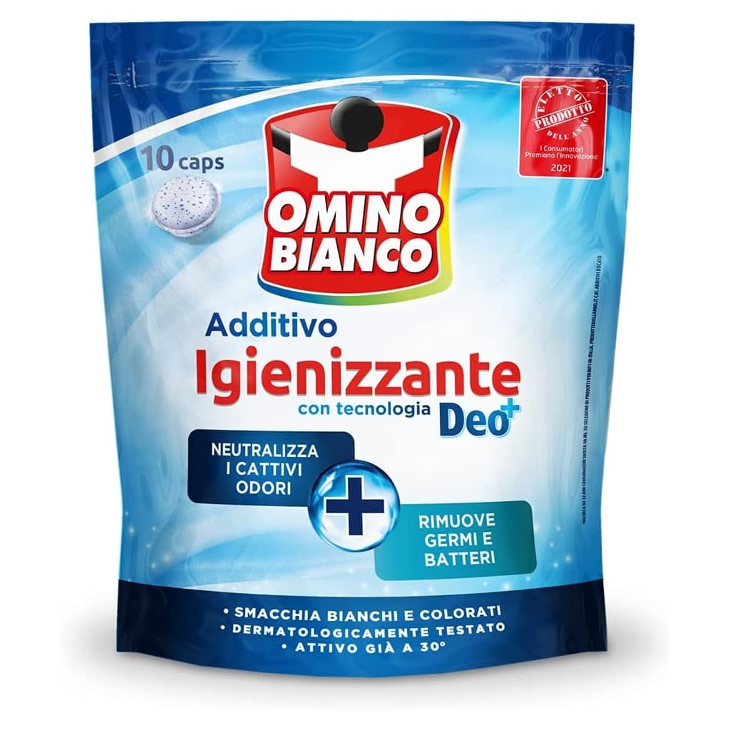 Omino Bianco Additivo Igienizzante Deo+ IdroCaps хигиенизираща добавка за бяло и цветно пране 10 капсули 200 г