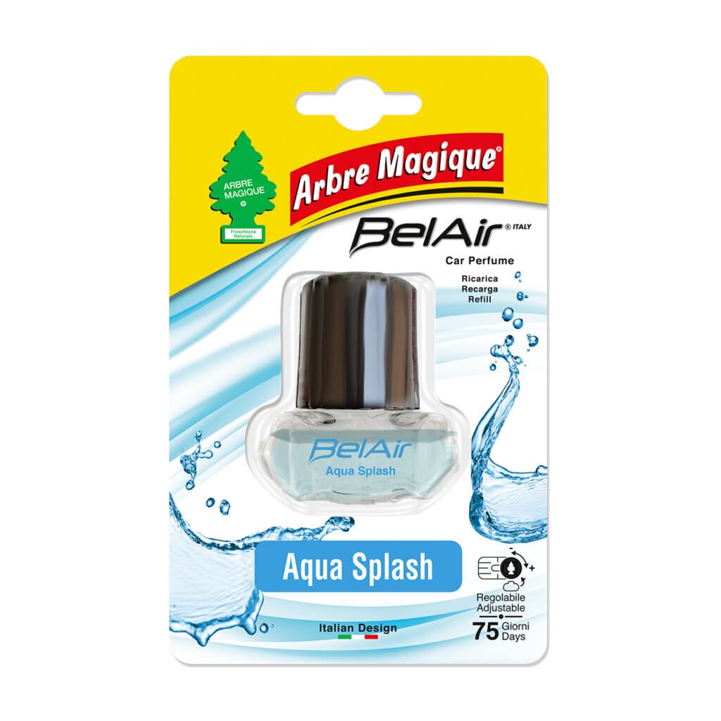 Arbre Magique Belair Aqua Splash Refill – Предна страна на опаковката с изображение на морски мотиви.