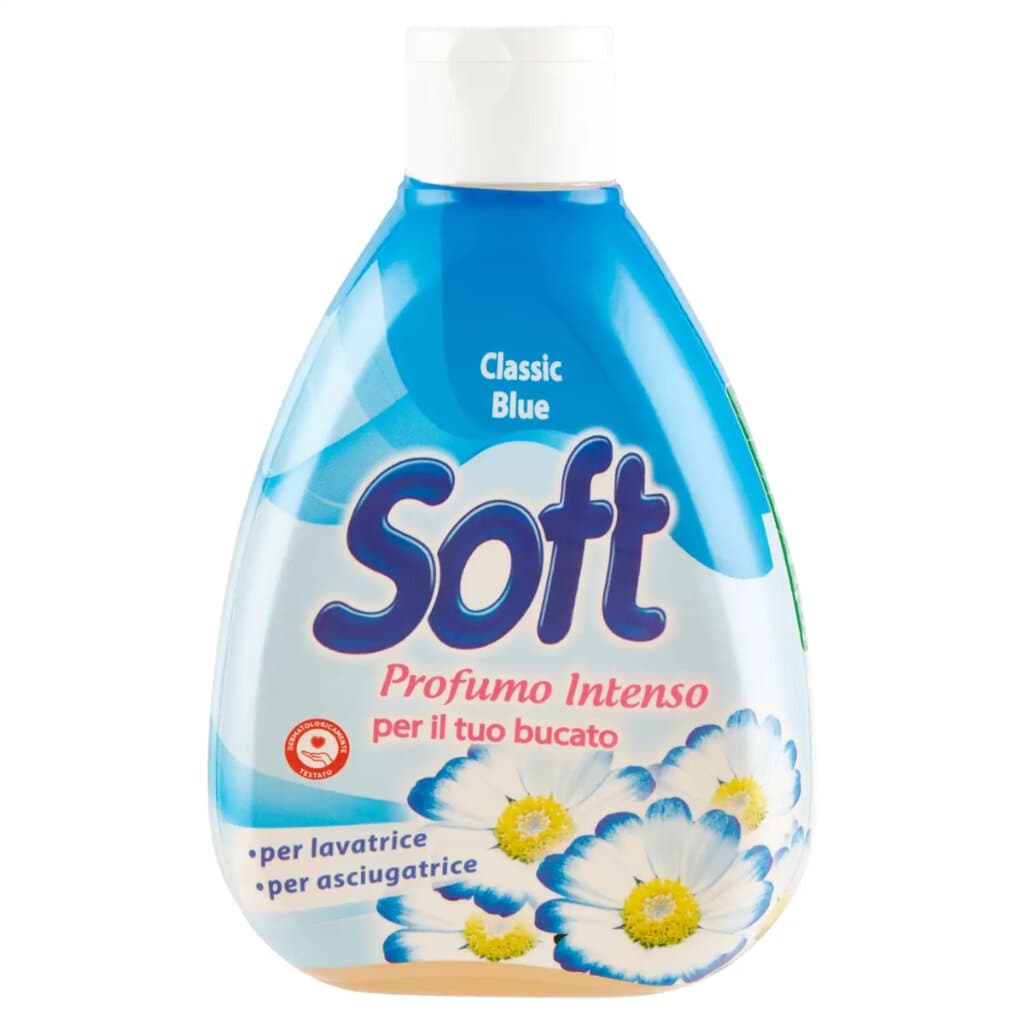 Интензивен парфюм за пране Soft Multi Profumo – Classic Blue – Изображение на опаковката с детайли за аромата.