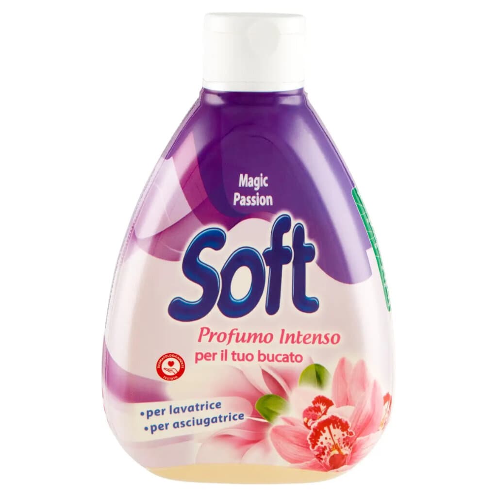 Интензивен парфюм за пране Soft Multi Profumo – Magic Passion – Изображение на опаковката с детайли за аромата.