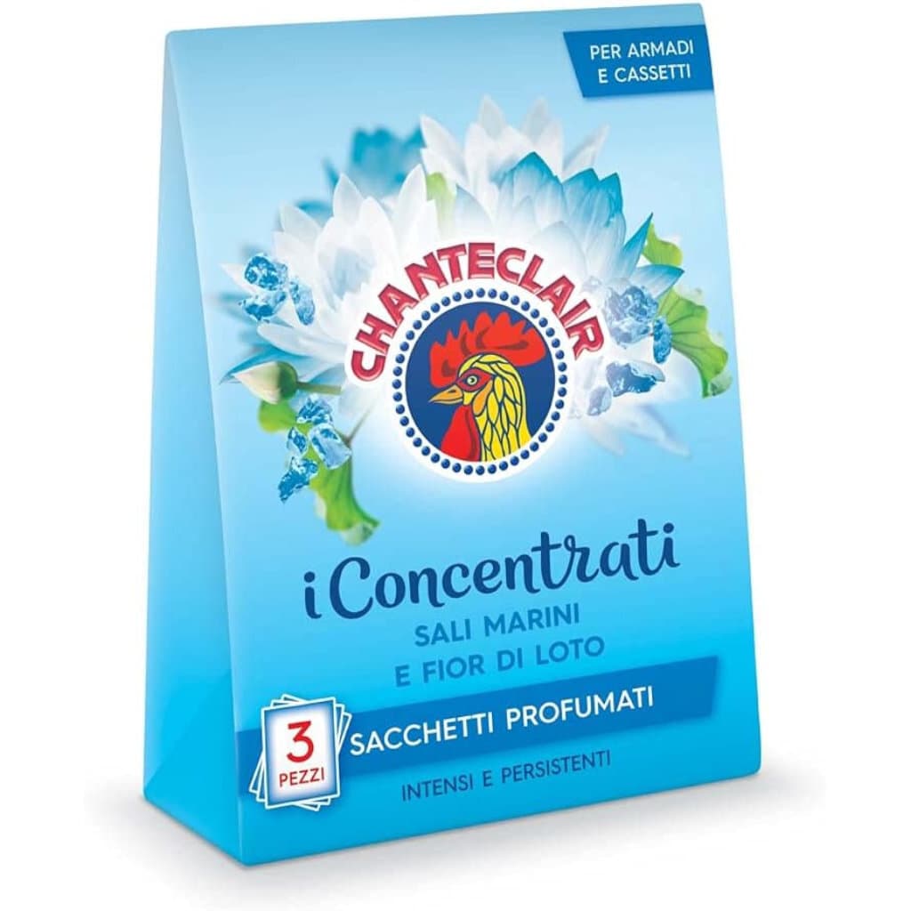 Chanteclair Sacchetti Profumati I Concentrati Sali Marini e Fior di Loto в опаковка, показваща предната страна с основна информация.