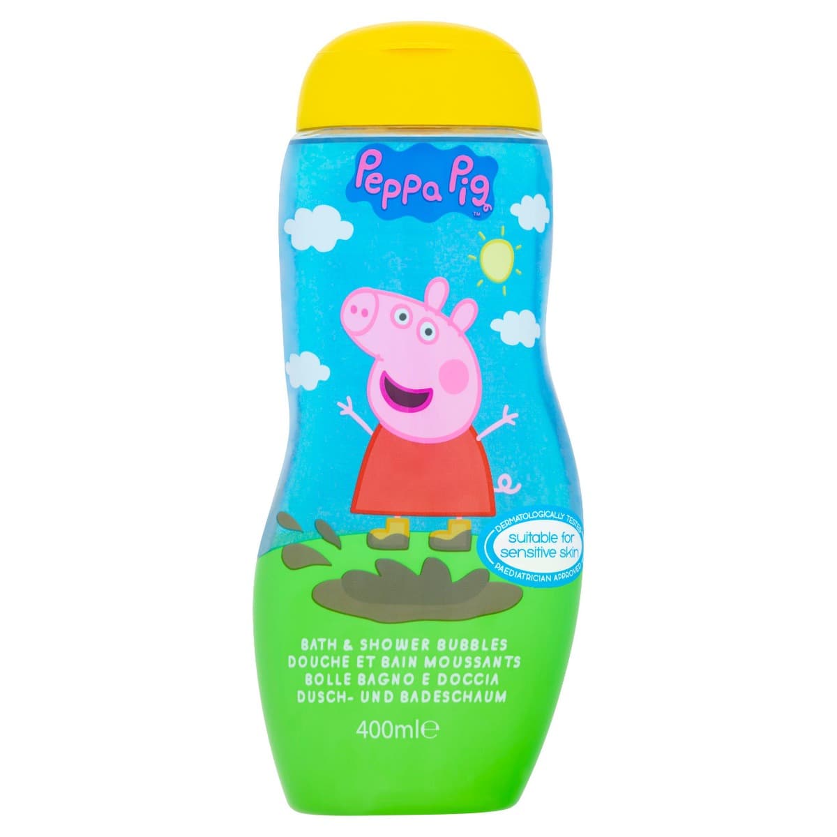 Peppa Pig Bath & Shower Bubbles 400 мл – опаковка отпред, жълта капачка
