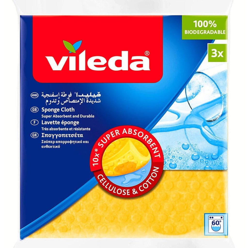 Опаковка на Vileda Panno Spugna 5pz с основни инструкции и информация.