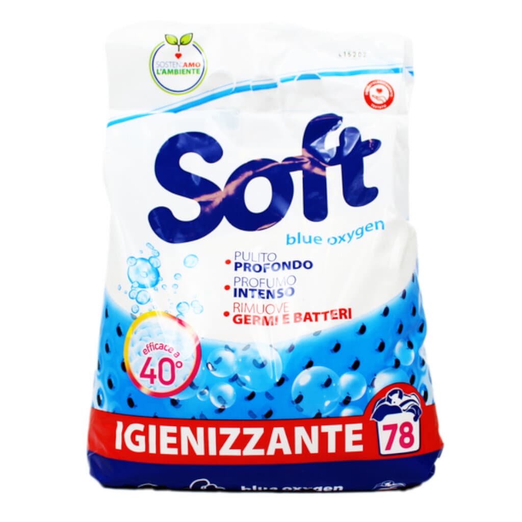 Soft Multi Polvere – Blue Oxygen (78 изпирания) – Опаковка с информация за активния кислород и количеството.