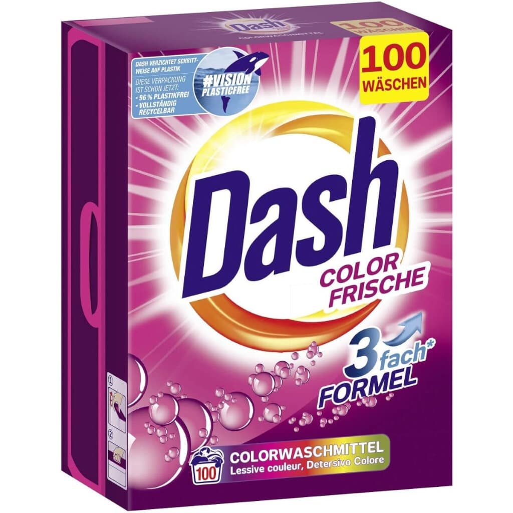 Опаковка на Dash Color Frische Powder Laundry Detergent.