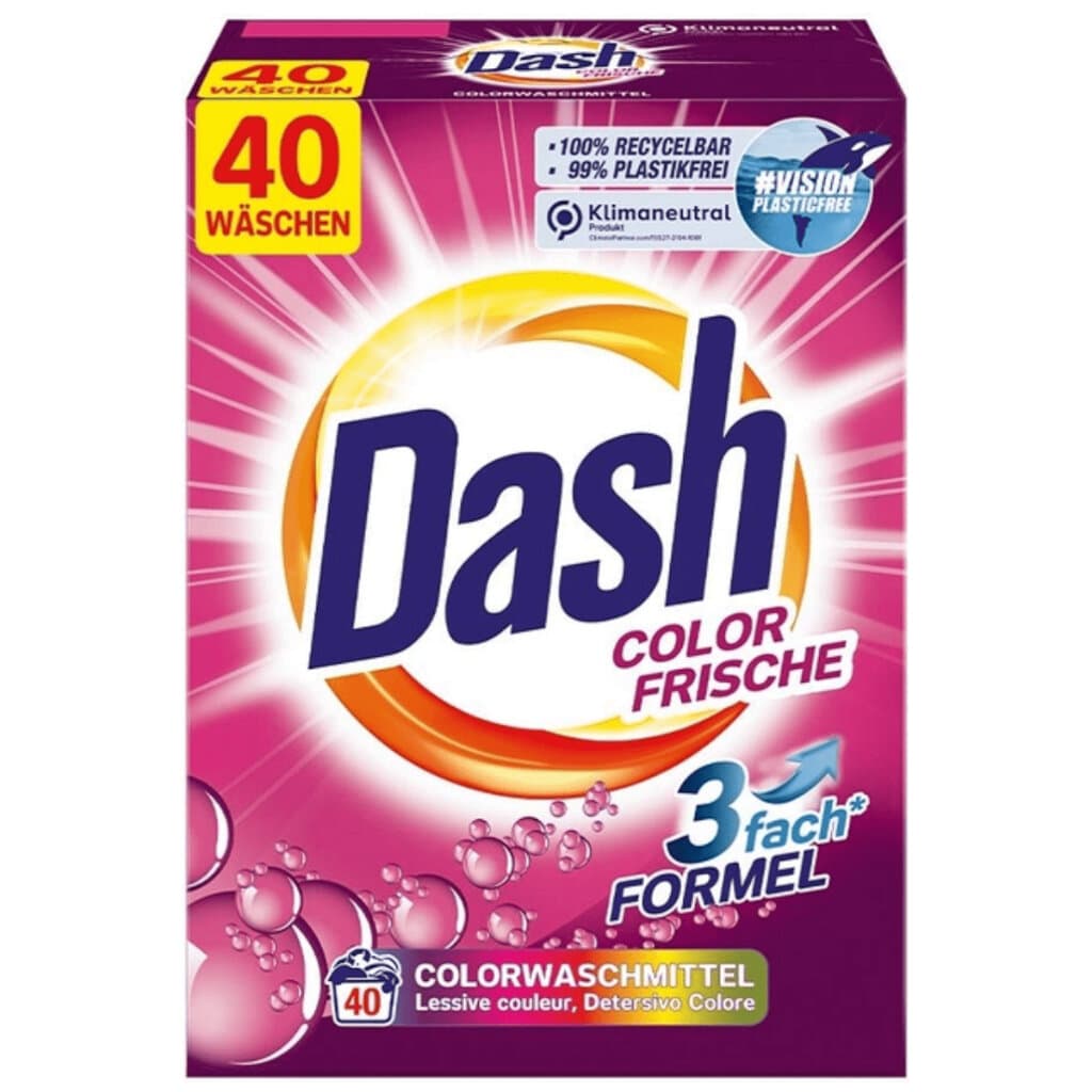 Опаковка на Dash Color Frische Powder Laundry Detergent.