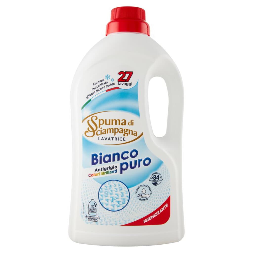 Lavatrice Liquido Bianco Puro di Spuma di Sciampagna - Идеален за Бели и Цветни Дрехи