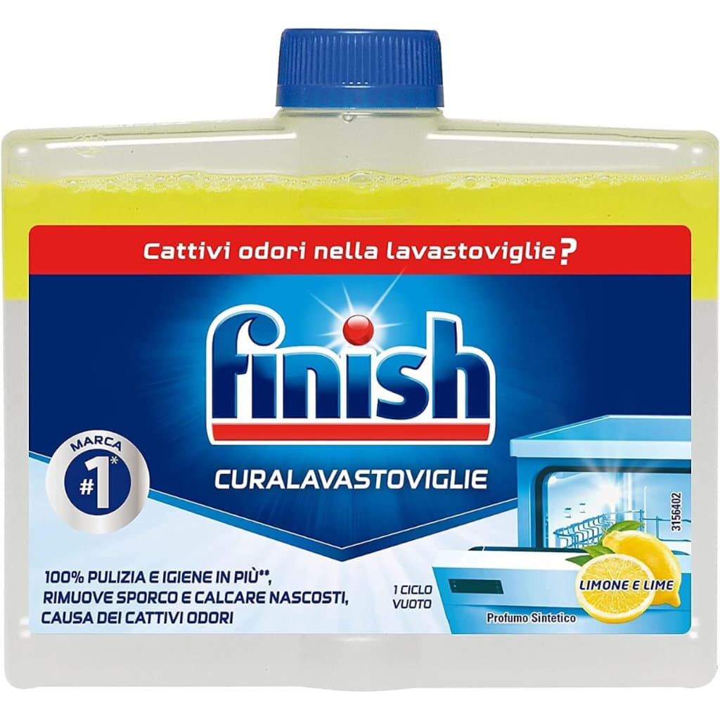 Finish Curalavastoviglie Liquido Limone в опаковка, показваща предната страна с основна информация.