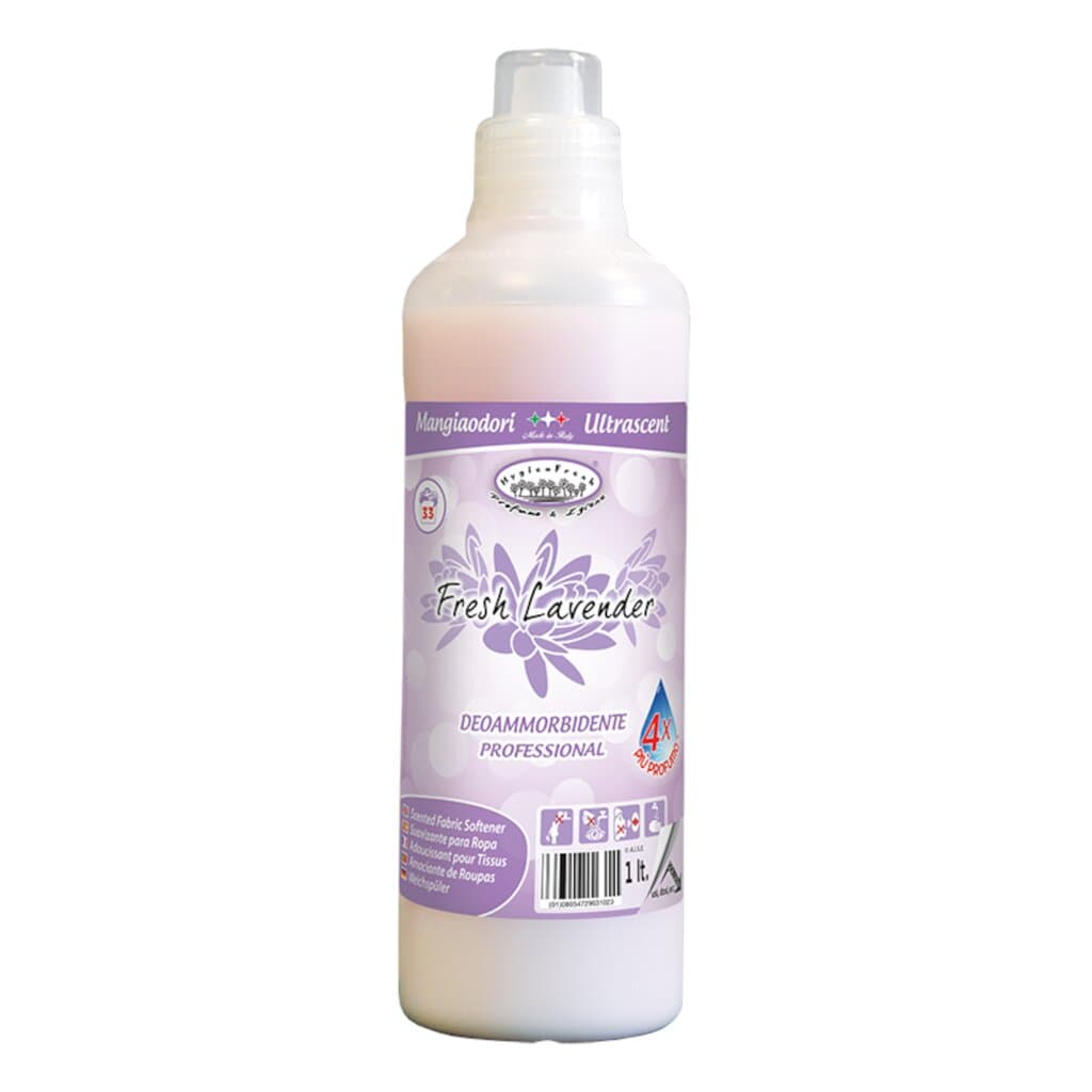 Fresh Lavender Softener в опаковка, омекотител за тъкани с освежаващ аромат на лавандула.
