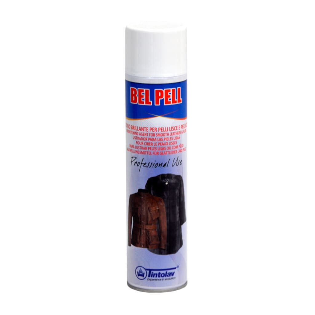 Bel Pell Leather and Fur Care Spray в опаковка, спрей за поддръжка и защита на гладка кожа и кожени палта.