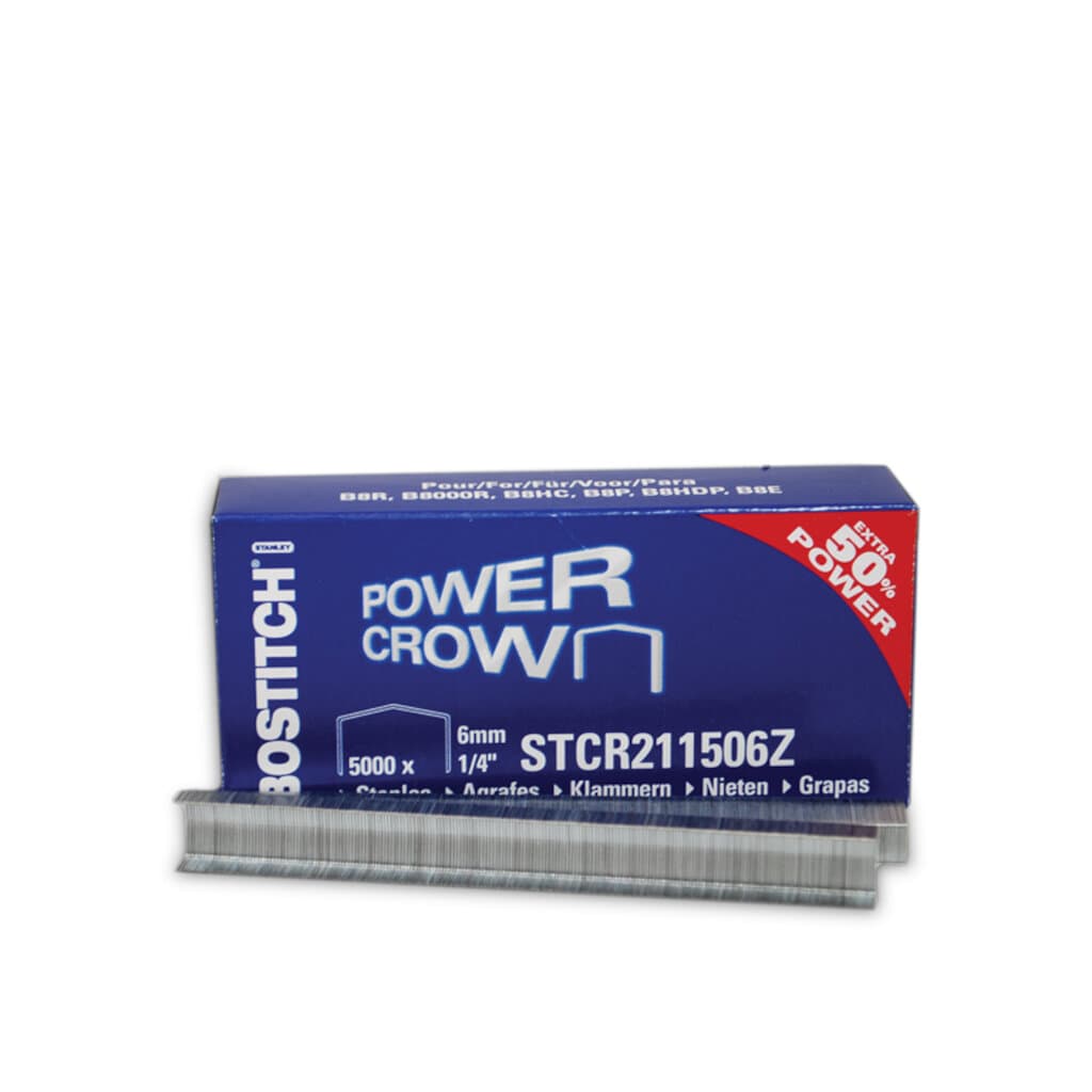 Bostitch Staples 6mm в опаковка, висококачествени скоби за телбод с усилено заточване за висока пробивност.