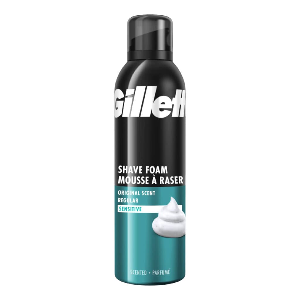 "Gillette Classic Пяна за бръснене Sensitive 300 мл – Опаковка, предна страна"