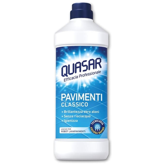 Quasar Pavimenti Classico хигиенизиращ препарат за подове с бързо изсъхване 1 л – предна опаковка