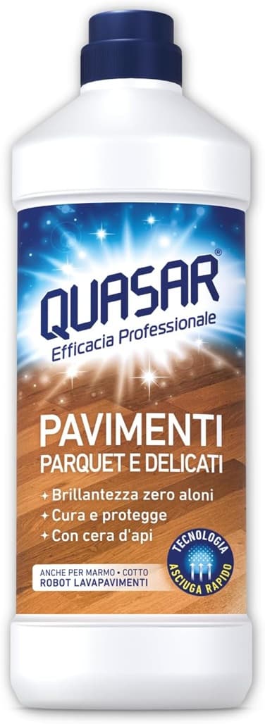 Quasar Pavimenti Parquet e Delicati препарат за паркет и деликатни подове с пчелен восък 1 л – предна опаковка