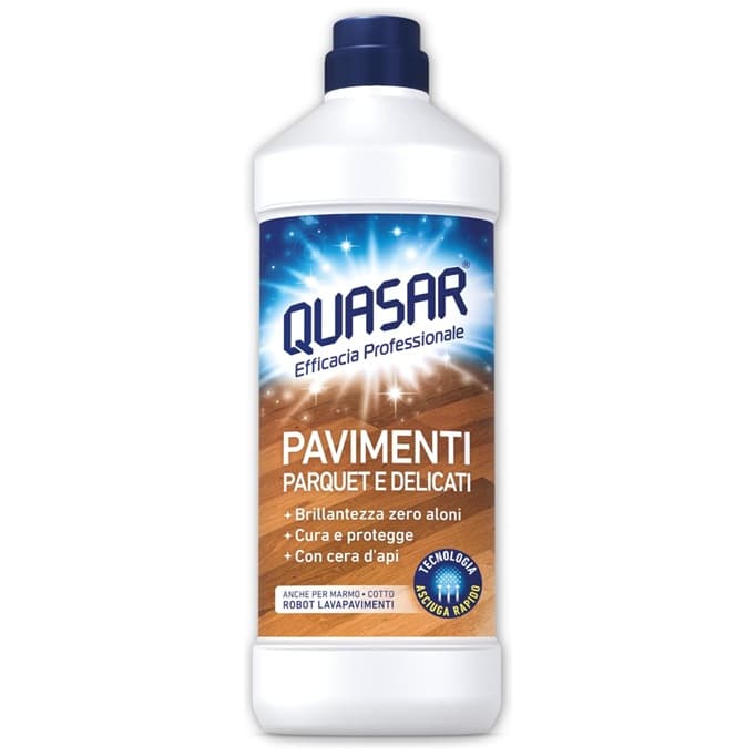 Quasar Pavimenti Parquet e Delicati препарат за паркет и деликатни подове с пчелен восък 1 л – предна опаковка