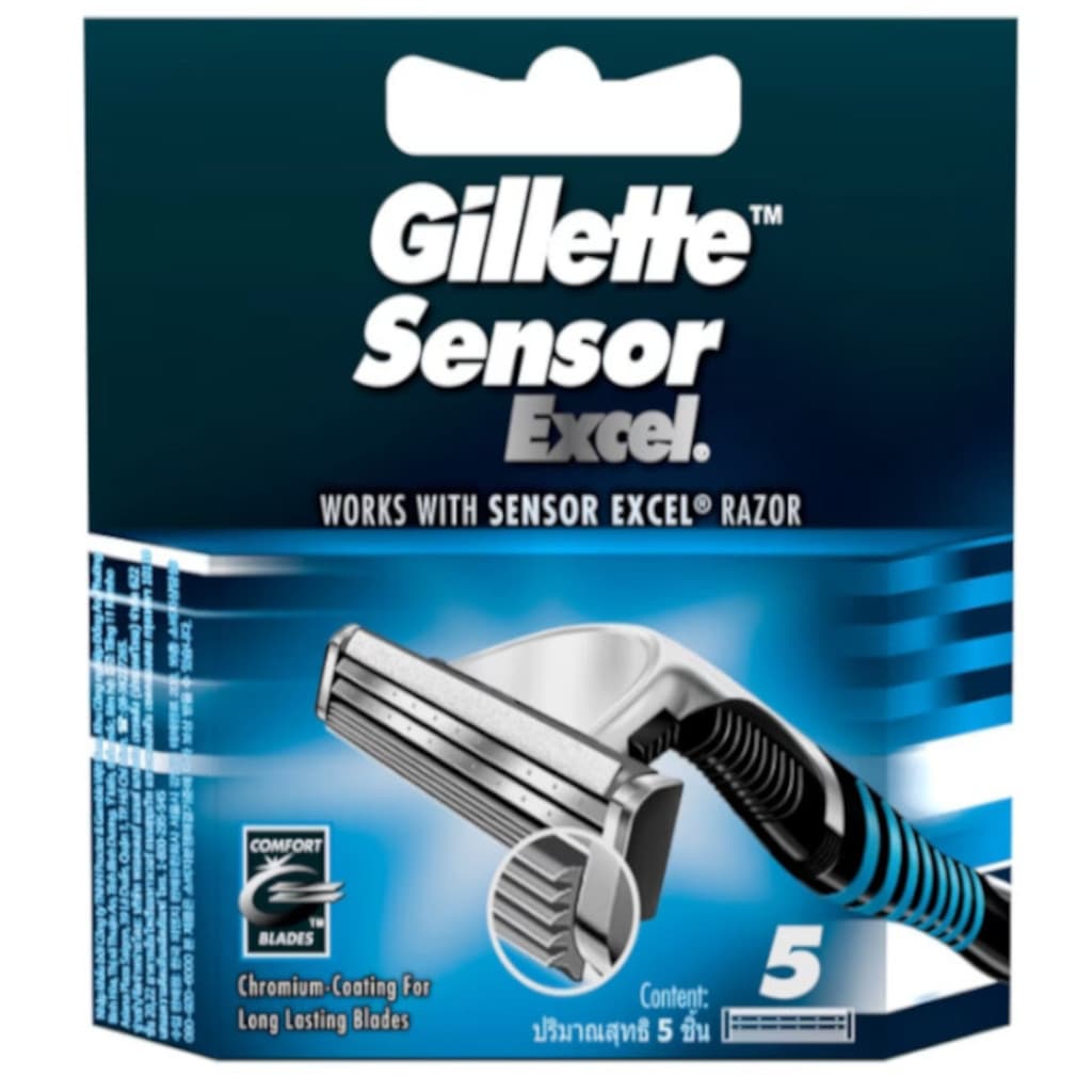 Резервни ножчета за бръснене Gillette Sensor Excel – Двойни остриета с пружинен монтаж за адаптивност към кожата.