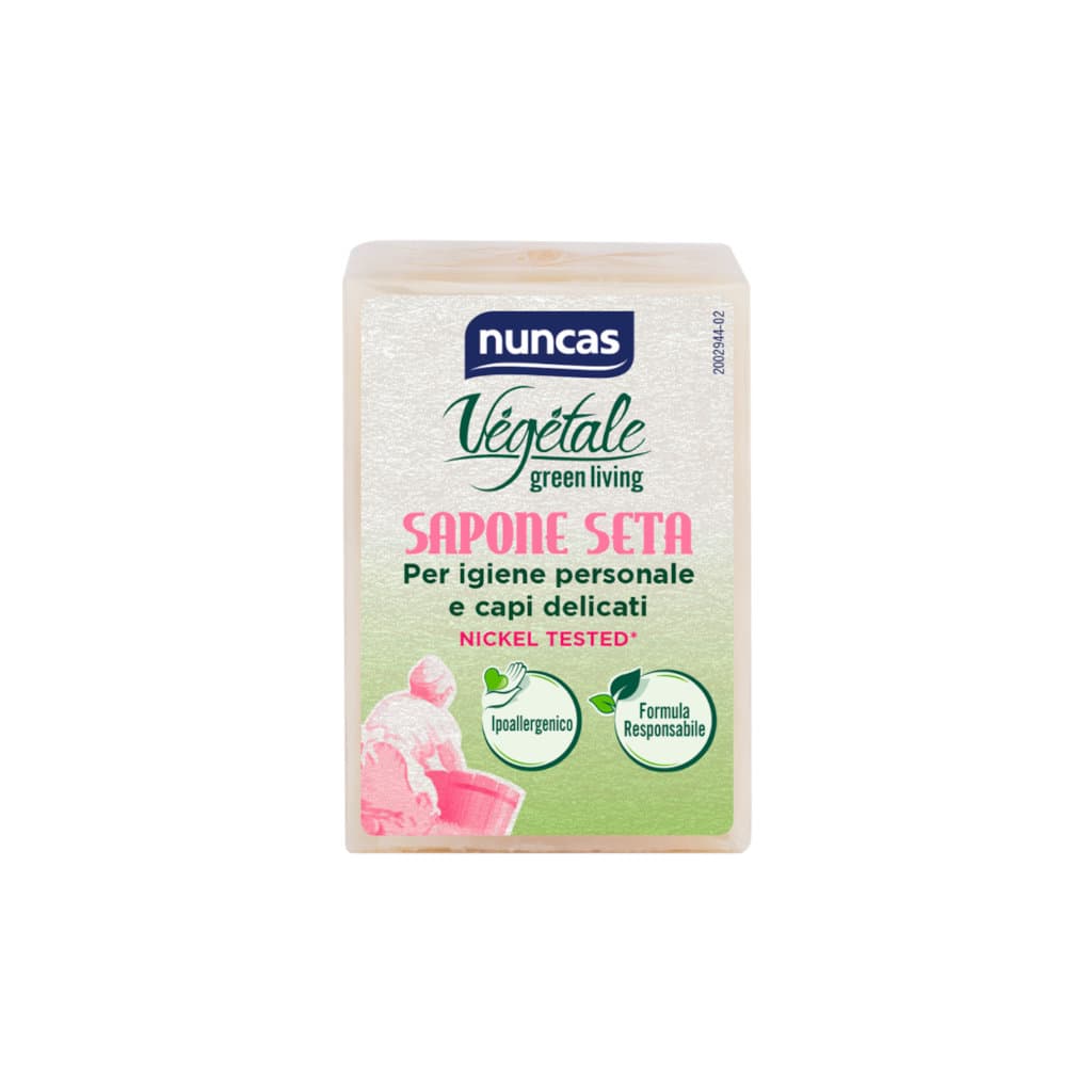 Nuncas Vegetale Seta Sapone в опаковка, показваща предната страна с основна информация.