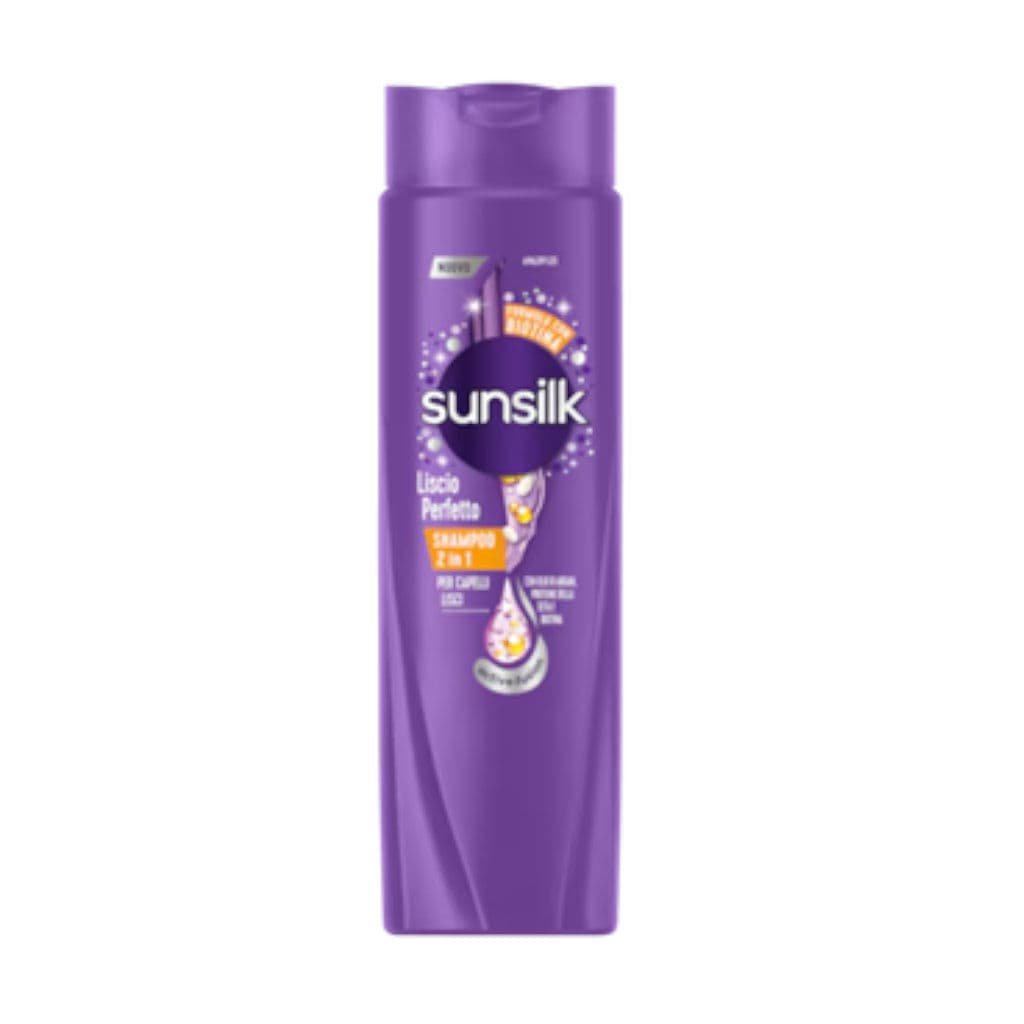Опаковка на Sunsilk Perfect Straight Shampoo с основна информация.