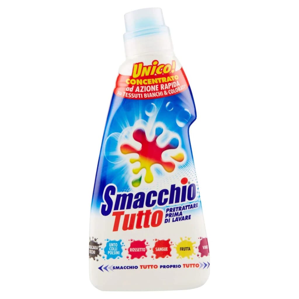 "Smacchio Tutto Concentrato 250 ml – Предна страна на опаковката, показваща продукта и вградената четка за прилагане."