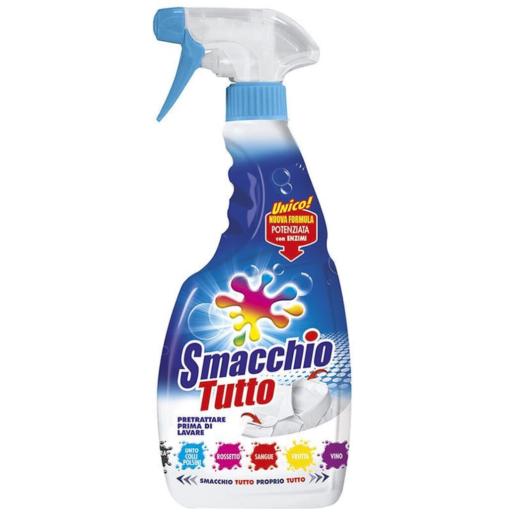 "Smacchiotutto Trigger 500 ml – Предна страна на опаковката, показваща продукта и акцент върху неговата ефективна ензимна формула."