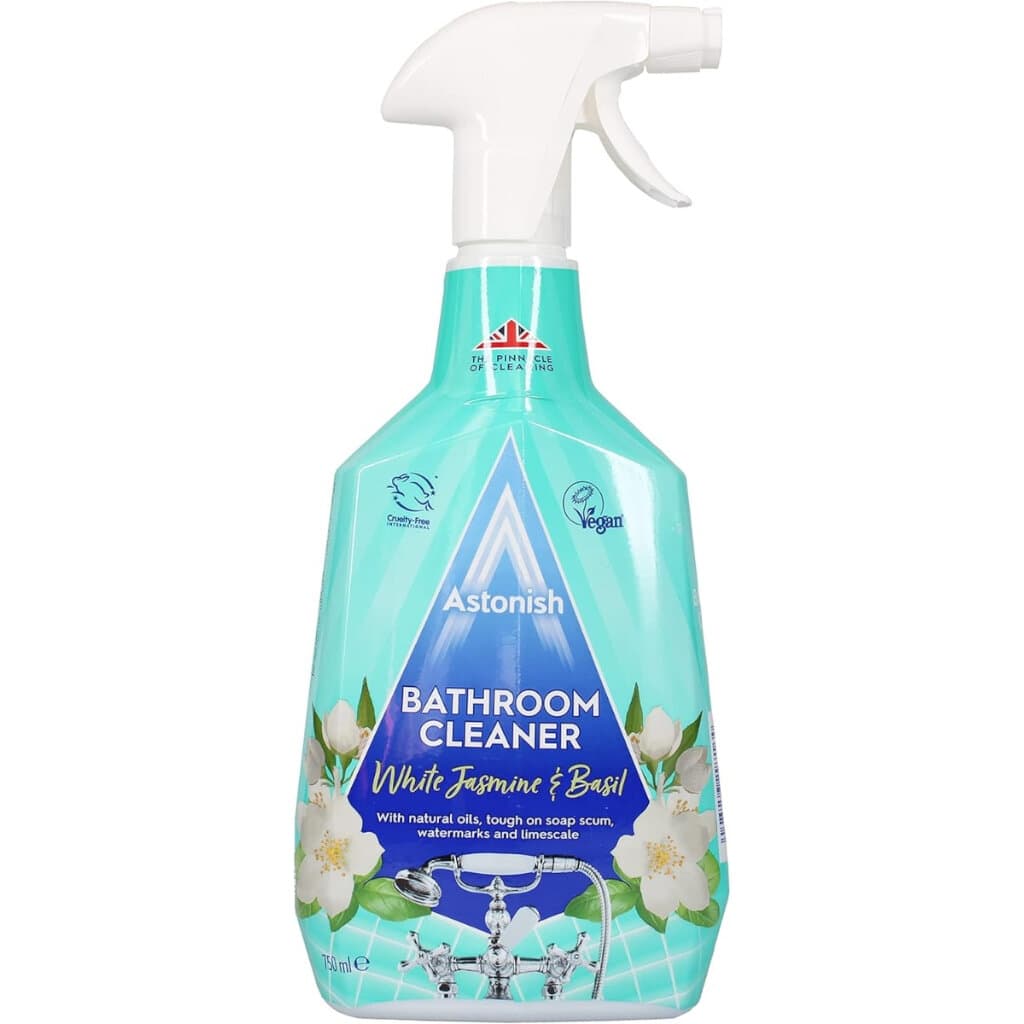 Astonish Bathroom Cleaner White Jasmine & Basil – Предна опаковка.
