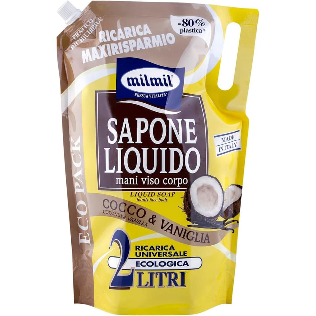 Mil Mil Liquid Soap Cocco e Vaniglia Maxi Refill в голяма опаковка за презареждане, 2000 мл.