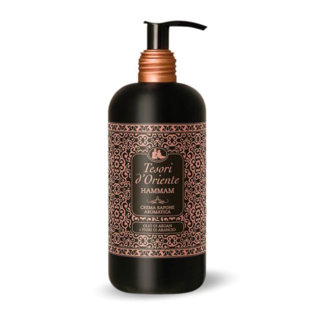 Tesori d'Oriente Hammam Liquid Soap в елегантна опаковка, течен сапун с арганово масло и аромат на Хамам.