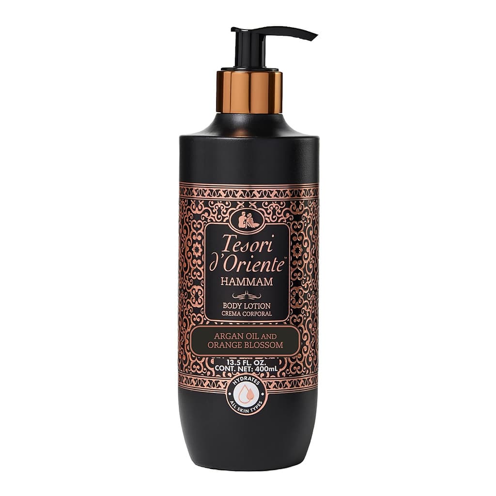 Tesori d’Oriente Hammam Body Lotion ароматен лосион за тяло с арганово масло и портокалов цвят 400 мл