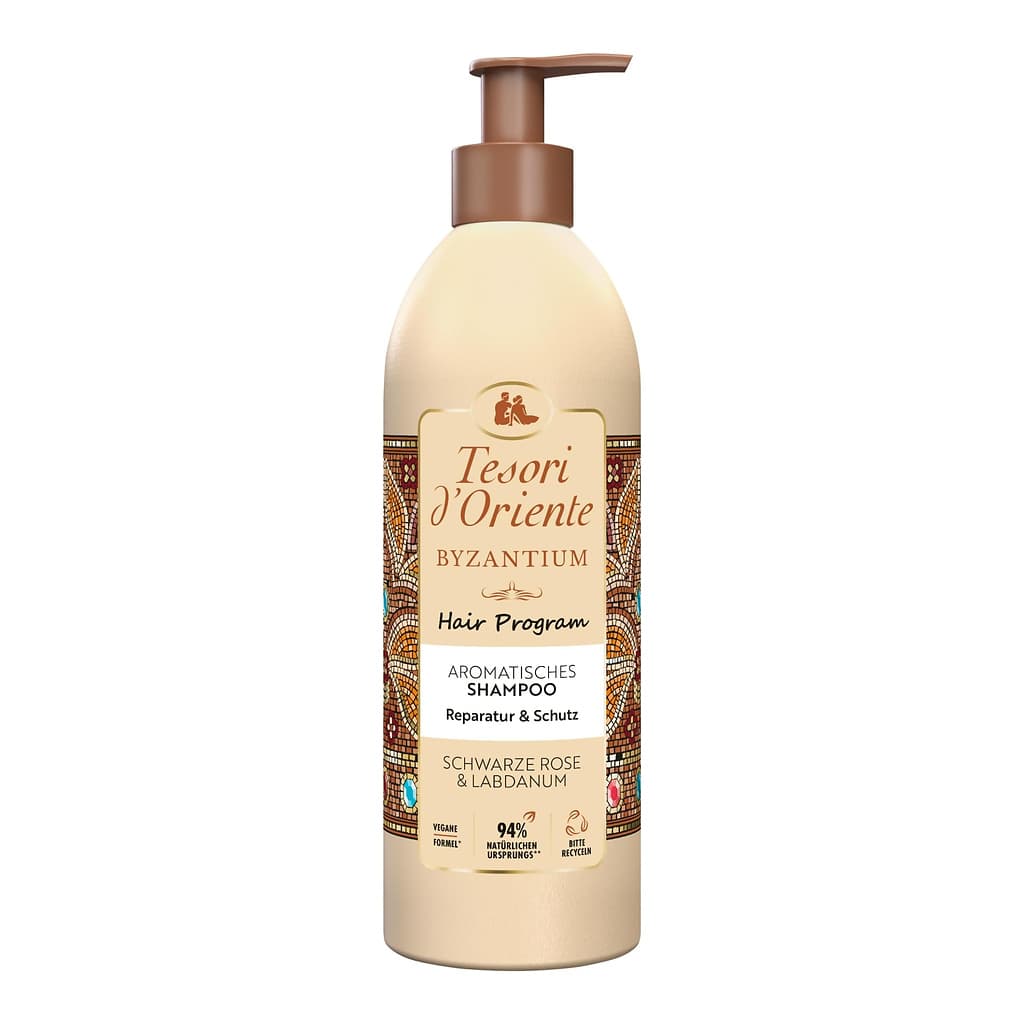 Tesori d’Oriente Byzantium Hair Program възстановяващ шампоан с черна роза и лабданум 250 мл