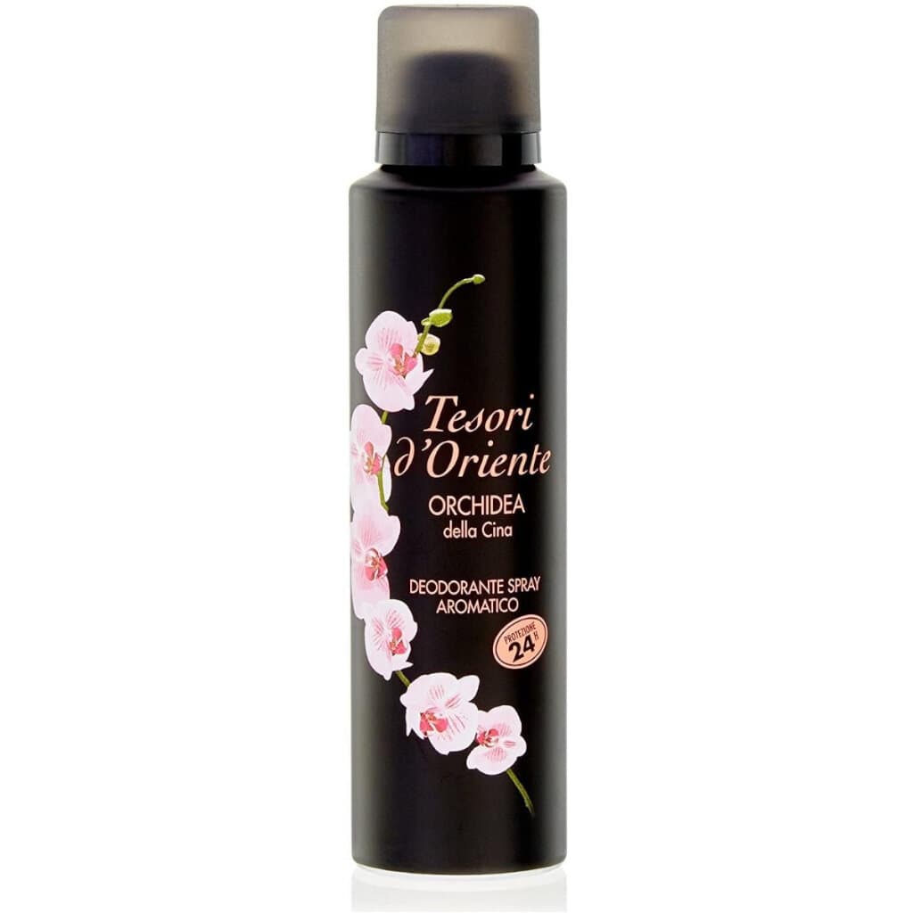 Опаковка и преден изглед на Tesori D'Oriente Aromatic Deodorant Chinese Orchid - 150 ml | Ароматен дезодорант с китайска орхидея