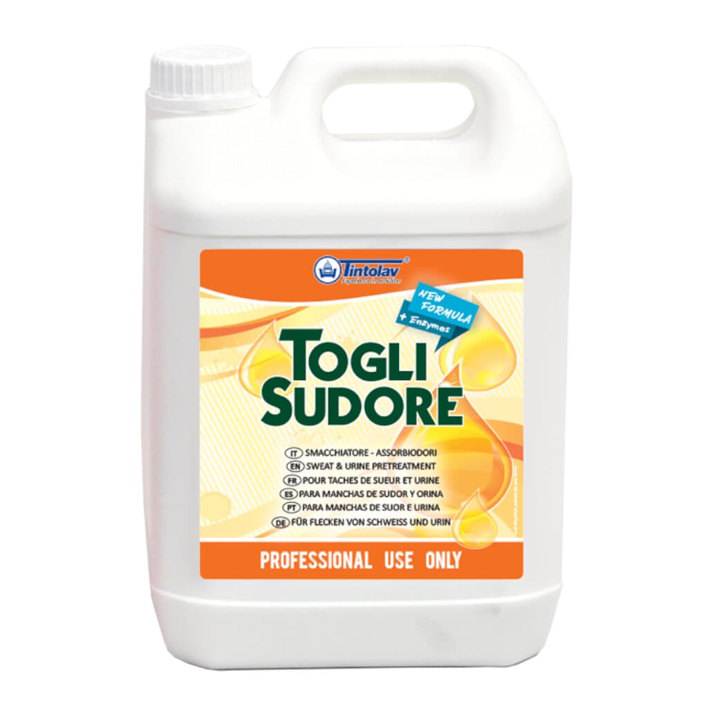 Опаковка на Tintolav Toglisudore Stain Remover (5 кг) с етикет и лого на производителя.