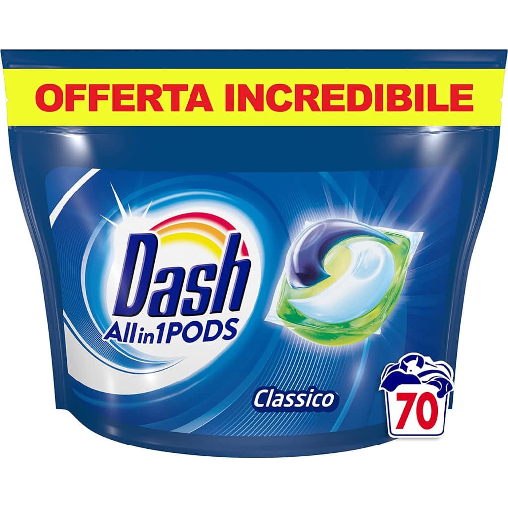 Dash Pods Capsule Classico – Капсули за пране – Предна част на опаковката.