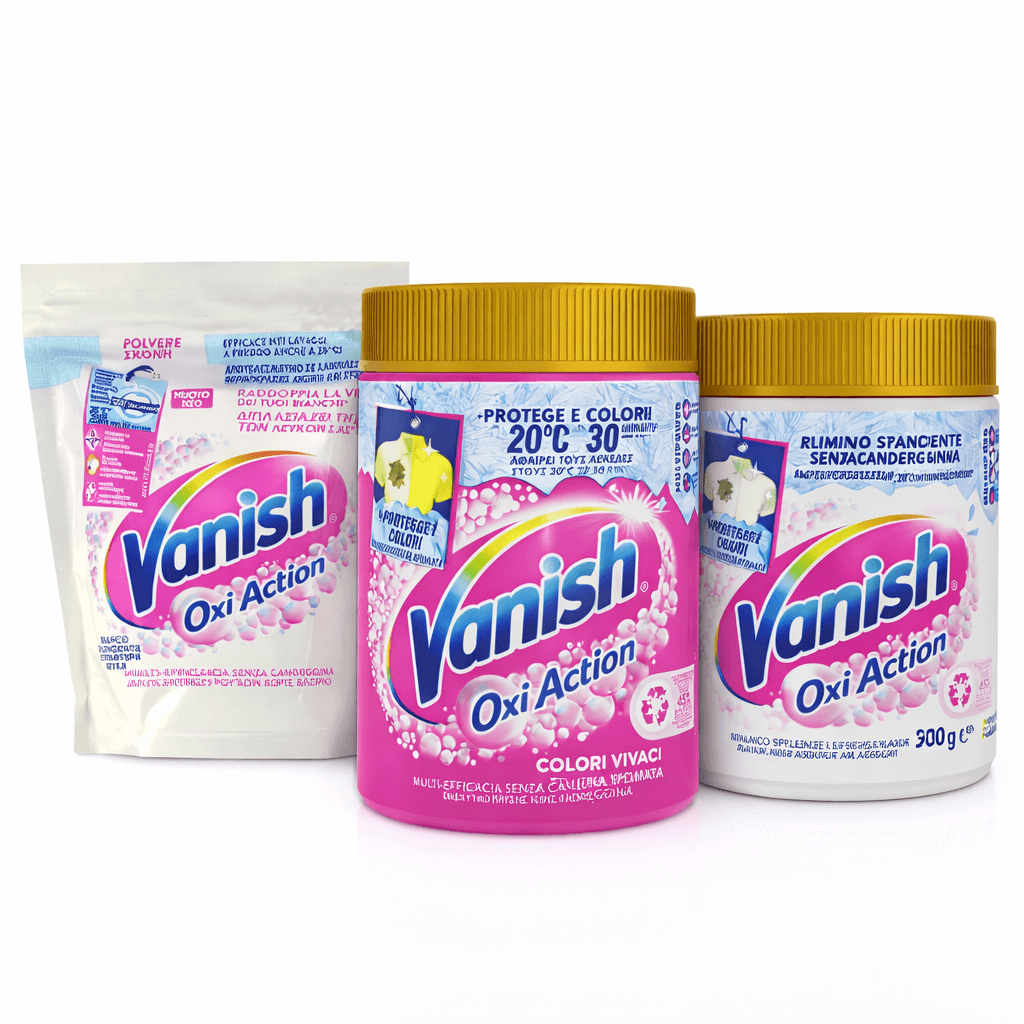 Vanish Oxi Action Различни опаковки добавка за пране за бели и цветни тъкани