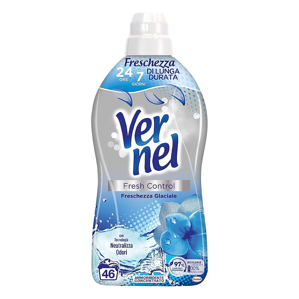 Vernel Fresh Control Freschezza Glaciale концентриран омекотител с технология за неутрализиране на миризми 1,15 л за 46 пранета