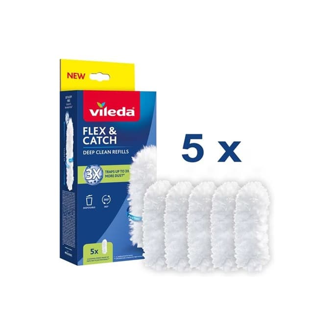 Vileda Flex & Catch Deep Clean Refills резервни глави за метличка за прах 5 броя