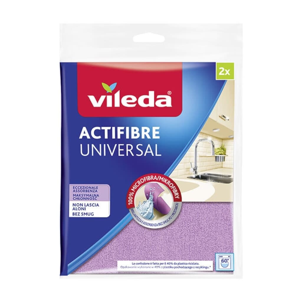 Vileda Actifibre – Пакет с два цвята (син и лилав).