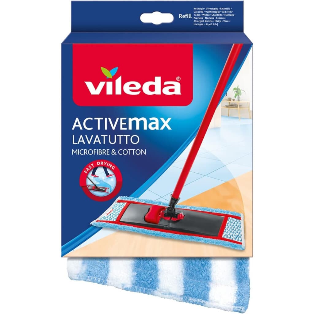 Vileda Activemax Резервен Моп за Подове от Памук и Микрофибър